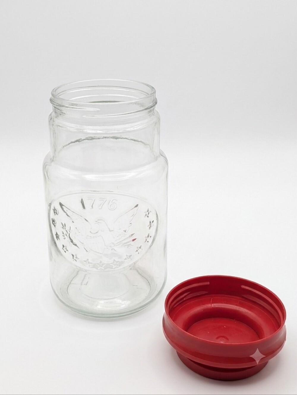 1976 Maxwell House x Anchor Hocking Bicentennial Glass Jar with Red Lid (1976)